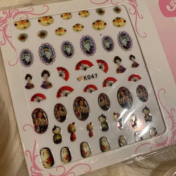 NAIL 3D ART Decals Bows and Geisha Theme Stickers - Picture 3 of 4